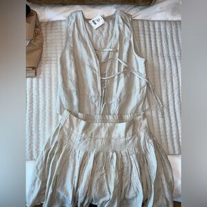 Free People Cream Skirt Set